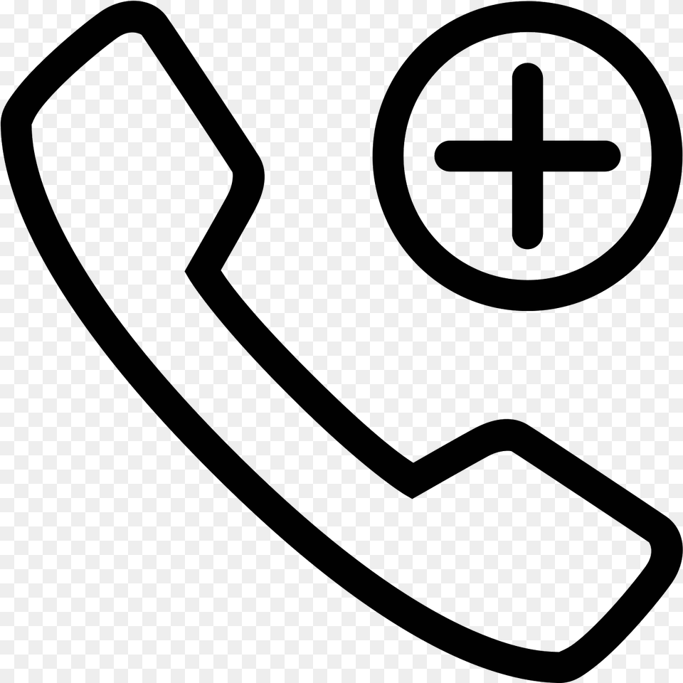 Add Phone Icon Phone Icon, Gray Free Png