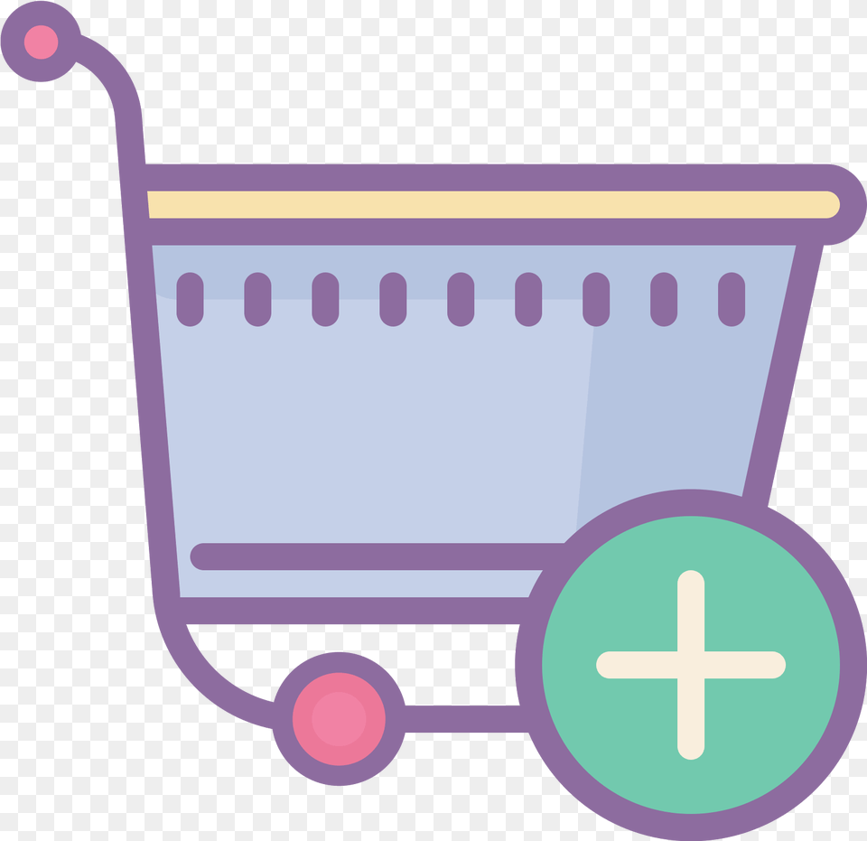 Add Shopping Cart Icon Download And Vector Purple Shopping Cart, Furniture, Tool, Plant, Lawn Mower Free Transparent Png