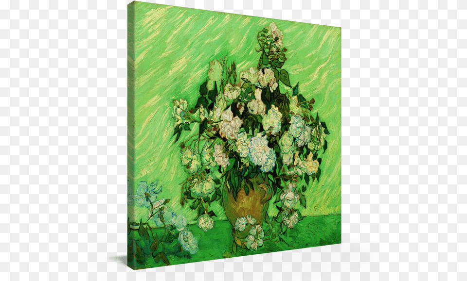 Add To Cart Puzzle Vincent Van Gogh Roses 1890 Grafika, Art, Green, Painting, Floral Design Png