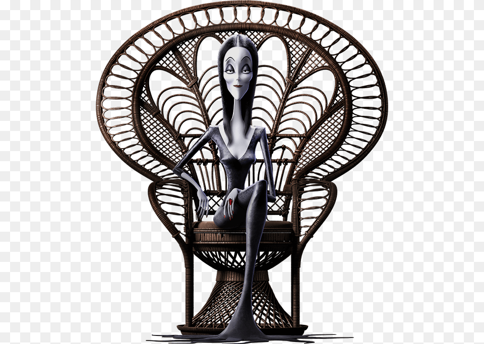 Addams Family 2019 Morticia, Furniture, Adult, Female, Person Png