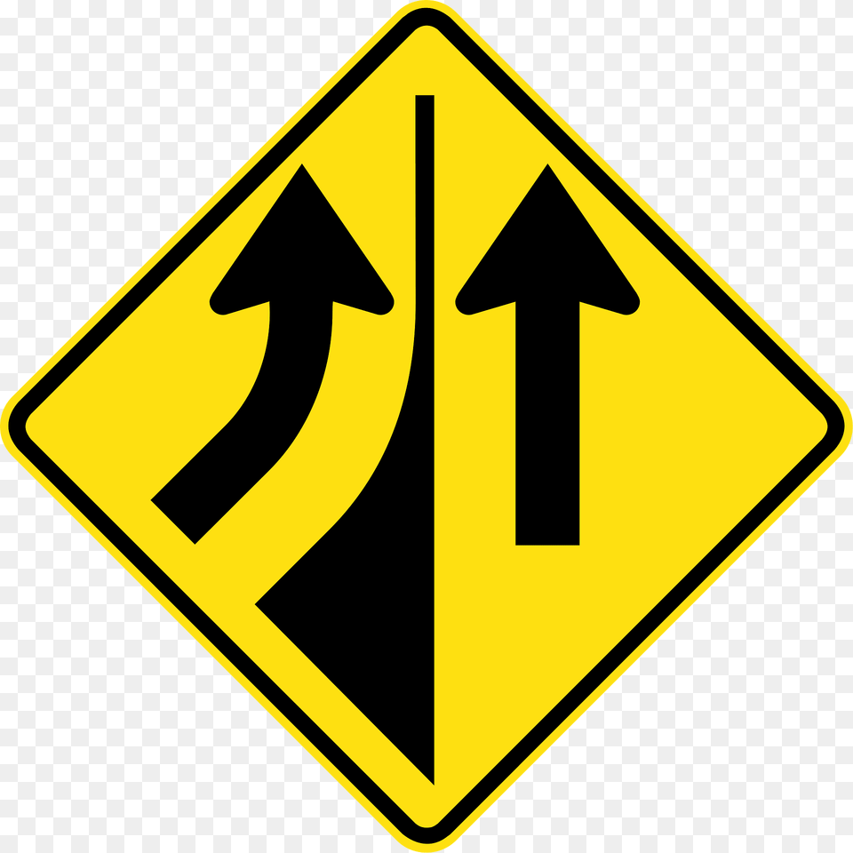 Added Lane Sign In Australia Clipart, Symbol, Road Sign Free Png