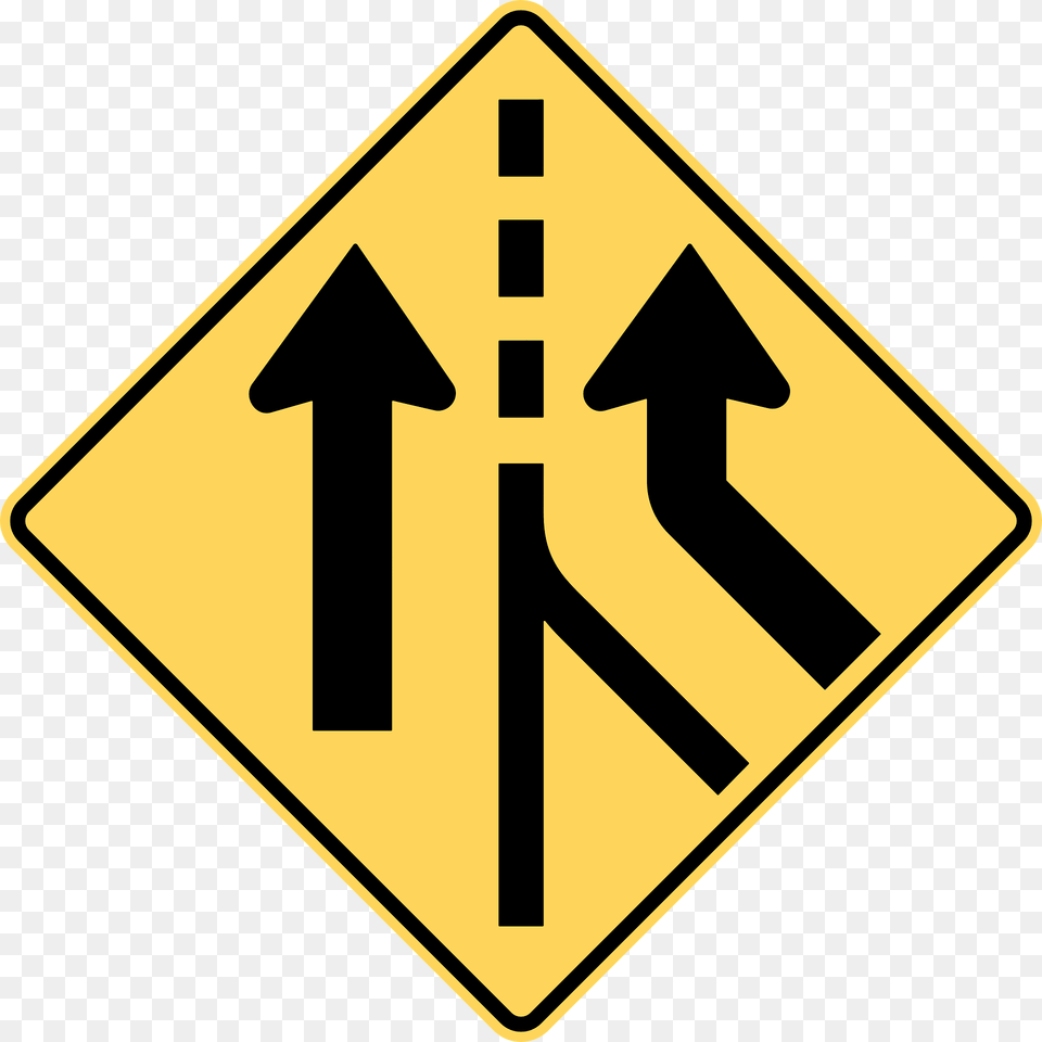 Added Lane Sign In British Columbia Clipart, Symbol, Road Sign Free Png Download