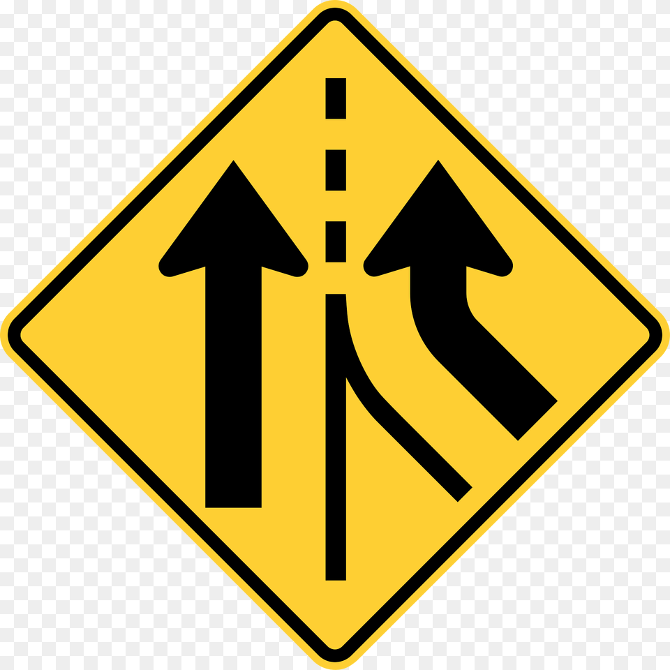 Added Lane Sign In United States Clipart, Symbol, Road Sign Free Png Download