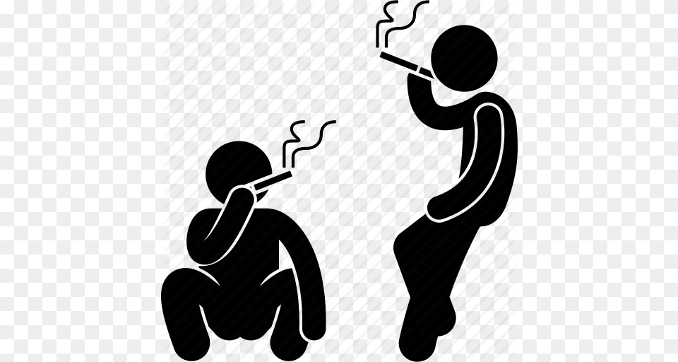 Addict Bad Cigarette Drug Smoke Smoker Smoking Icon, Silhouette Free Png Download