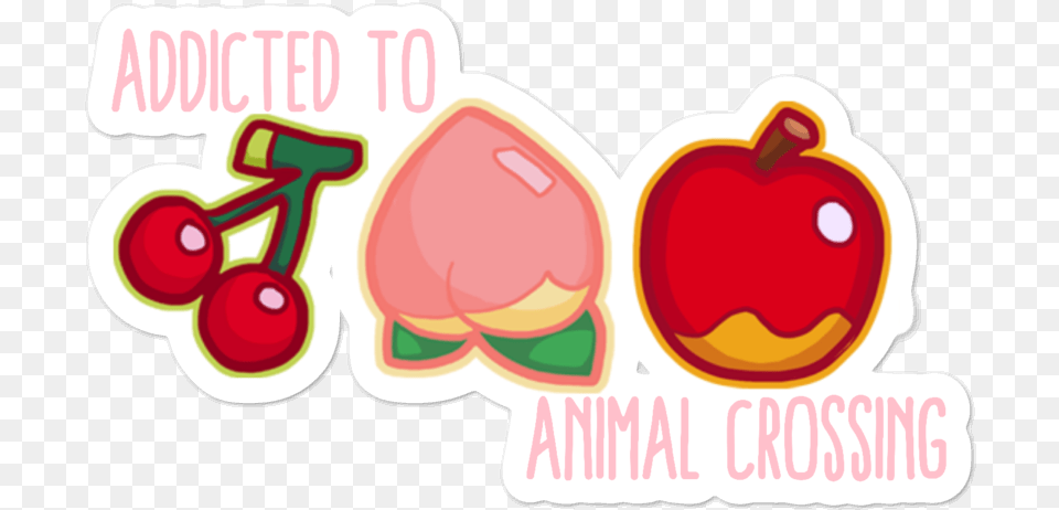 Addicted To Animal Crossing Sticker Misscherryfox Sticker Of Animal Crossing Transparent, Food, Fruit, Plant, Produce Png Image