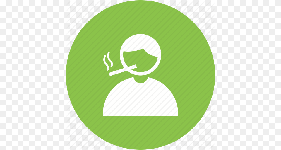 Addiction Cigarette Health Man Nicotine Smoke Smoking Icon, Green, Logo, Disk Png