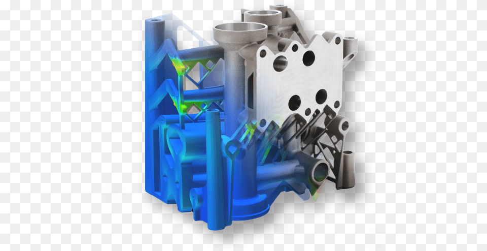 Additively Manufactured Manifold Simulation Versus Machining, Engine, Machine, Motor Png Image