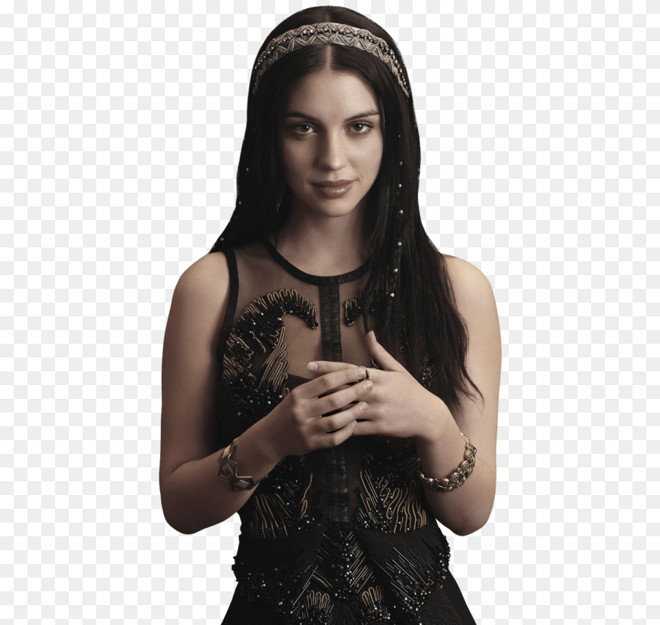 Adelaide Kane Reign Black Dress Adelaide Kane, Finger, Body Part, Person, Hand Free Png Download