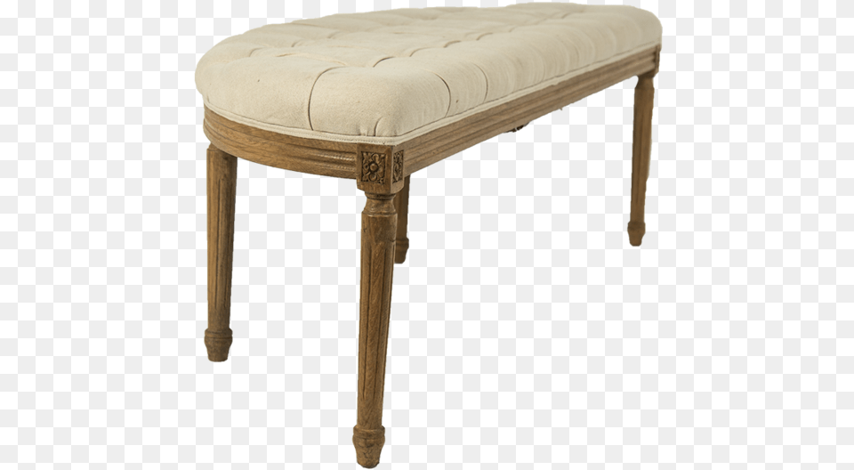 Adeline Linen Crescent Bench, Furniture, Ottoman Png