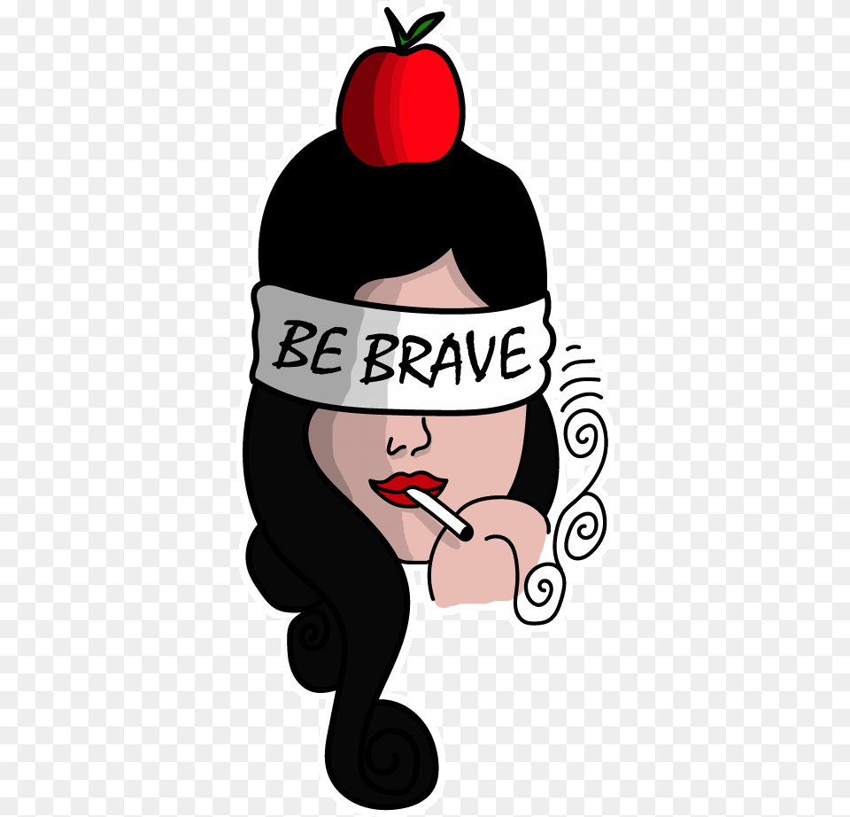 Adesivo Be Brave De Afrodite Se Storena Cartoon, Sticker, Person, Face, Head Free Png