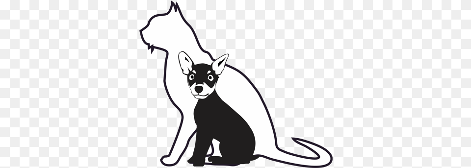 Adesivo Cachorro Pinscher E Gato Amigos Desenhar Cachorro E Gato, Stencil, Animal, Kangaroo, Mammal Png