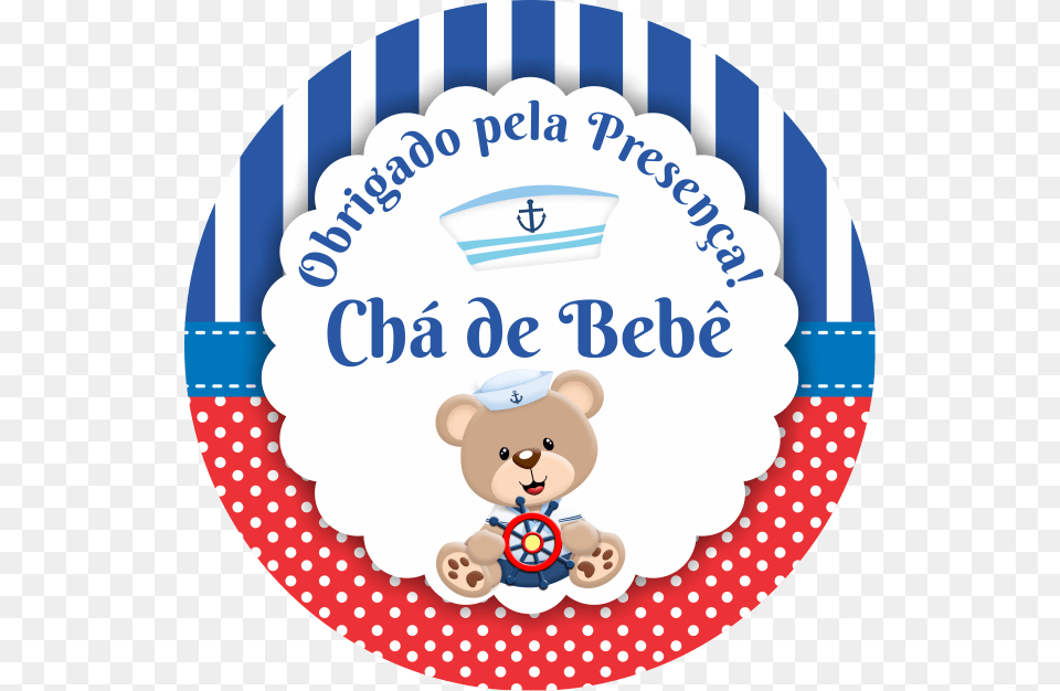 Adesivo De Beb Ursinho Marinheiro Azul Redondo Persona Birthday, Food, Birthday Cake, Cake, Cream Free Png