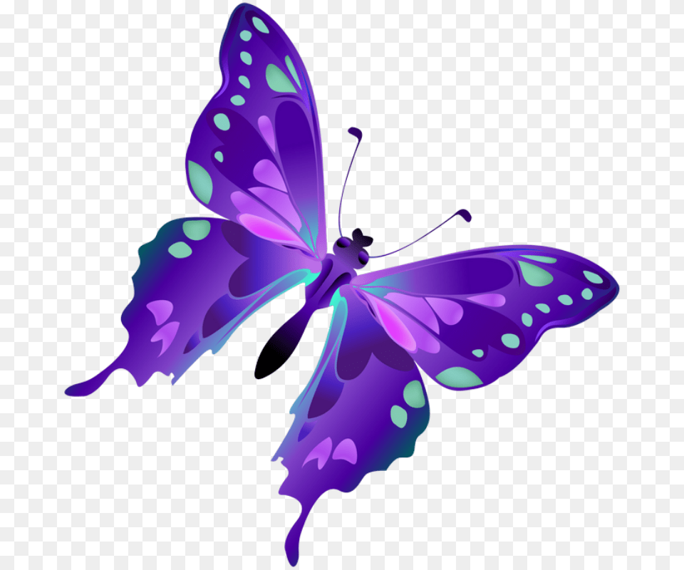 Adesivo De Parede Borboleta, Purple, Flower, Plant, Art Free Png Download