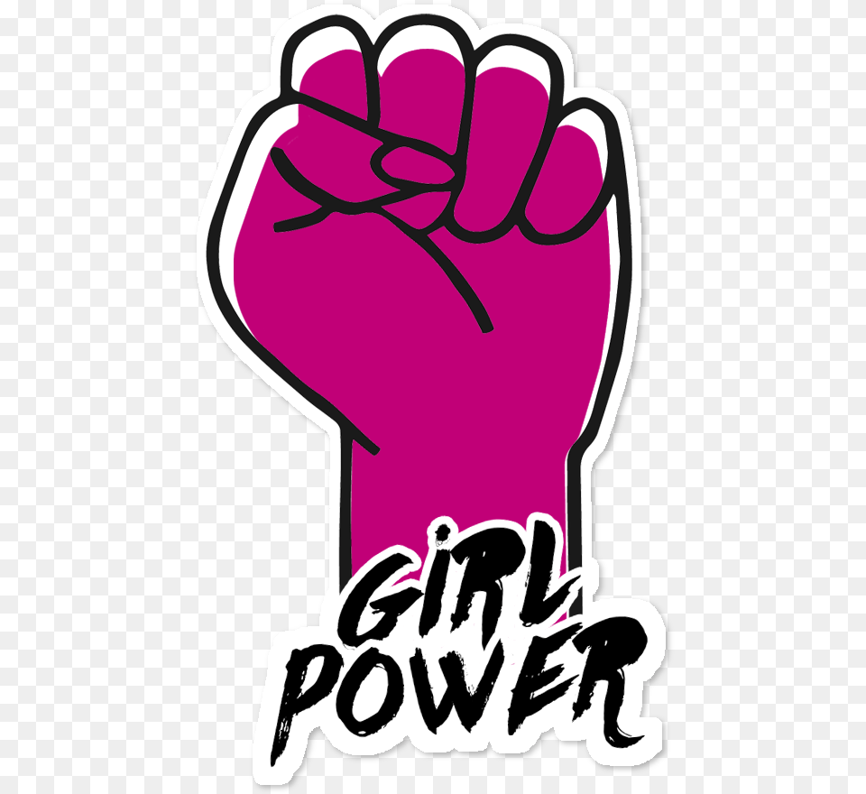 Adesivo Girl Power De Flores Maritmasna Strong Girl Logo, Hand, Body Part, Person, Fist Png Image