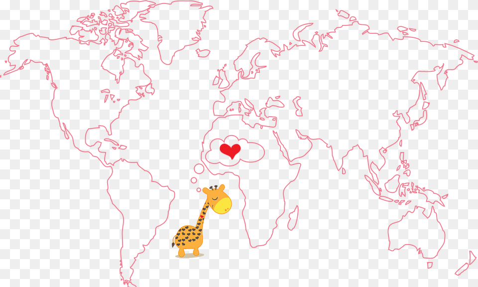 Adesivo Mapa Mundi Infantil Giraffe In Love Button, Blackboard, Outdoors, Animal, Mammal Png