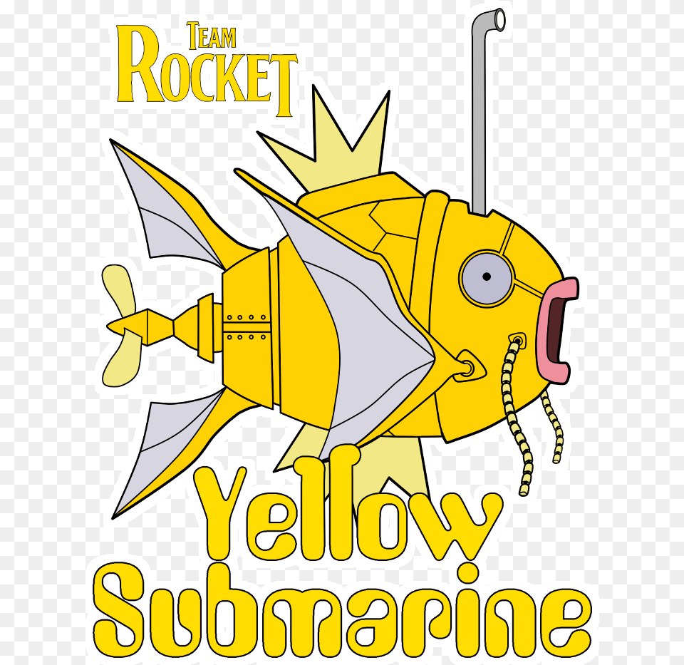 Adesivo Yellow Submarine Cartoon, Animal, Fish, Sea Life, Baby Png