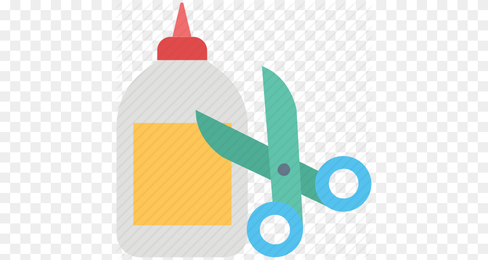 Adhesive Cutting Glue Glue Bottle Scissor Shears Stationary Icon, Scissors Png Image