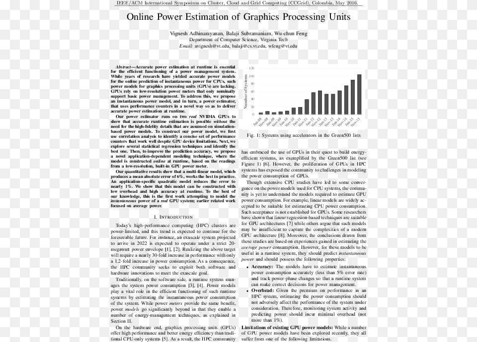 Adhinarayanan Gpumodel Ccgrid16 Document Free Png