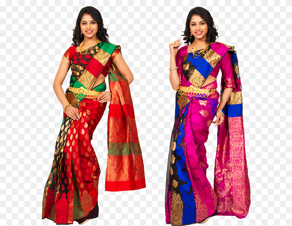Adhisayaa 2 Banarasi Cotton Silk Sarees Collections Silk Sarees Model Hd, Adult, Person, Woman, Female Free Png