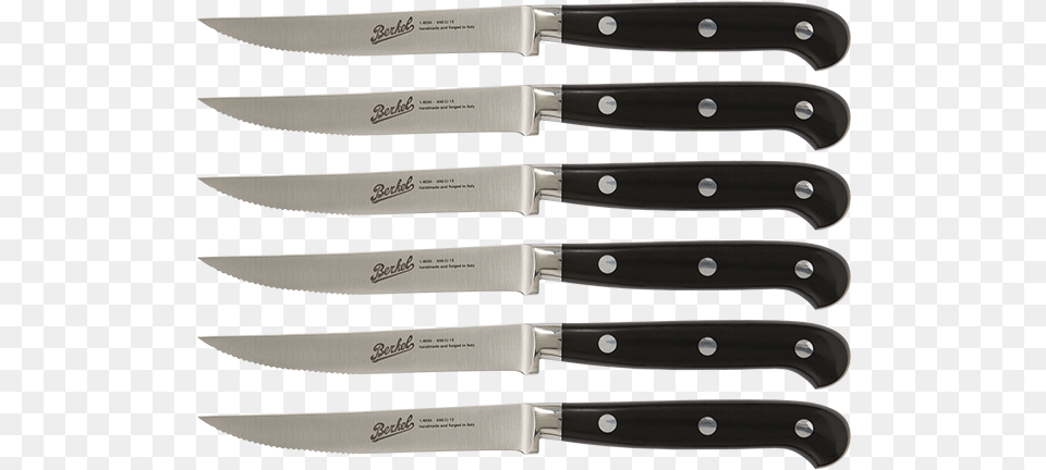 Adhoc Set Of 6 Steak Knives Coltello Bistecca Berkel Despar, Cutlery, Blade, Weapon, Knife Png