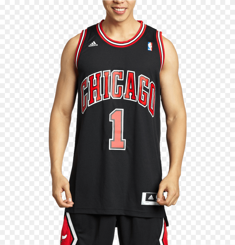Adidas Chicago Bulls Derrick, Clothing, Shirt, T-shirt, Jersey Free Png Download