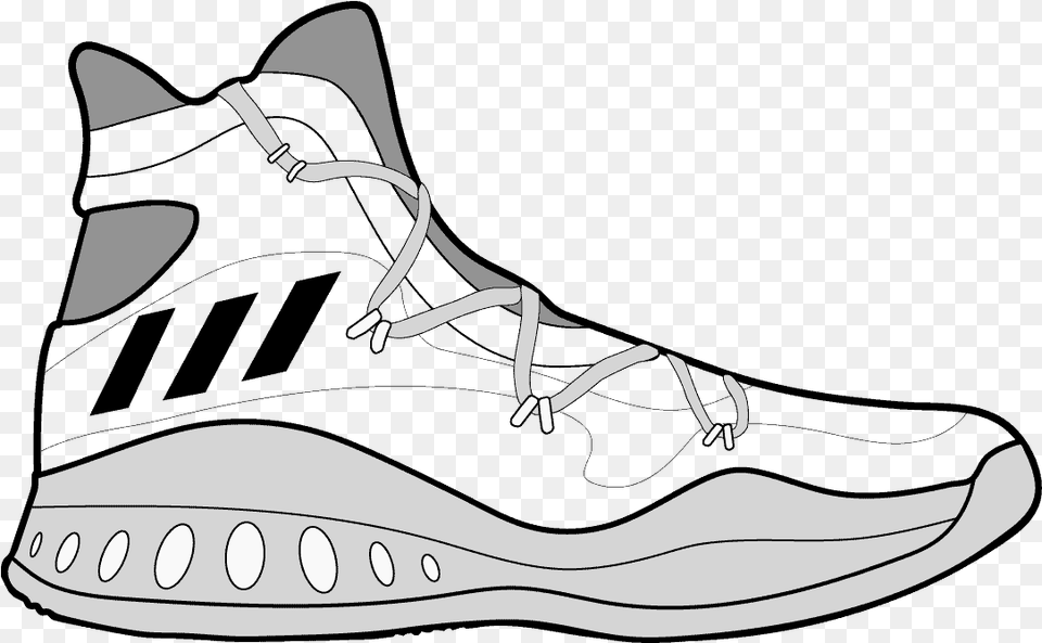 Adidas Crazy Explosive 2016 Outline High Top Basketball Shoe Outline, Clothing, Footwear, Sneaker, Adult Png Image