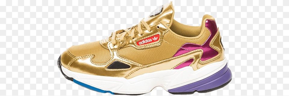 Adidas Falcon Metallic Gold Womens Adidas Falcon Gold Metallic, Clothing, Footwear, Shoe, Sneaker Png