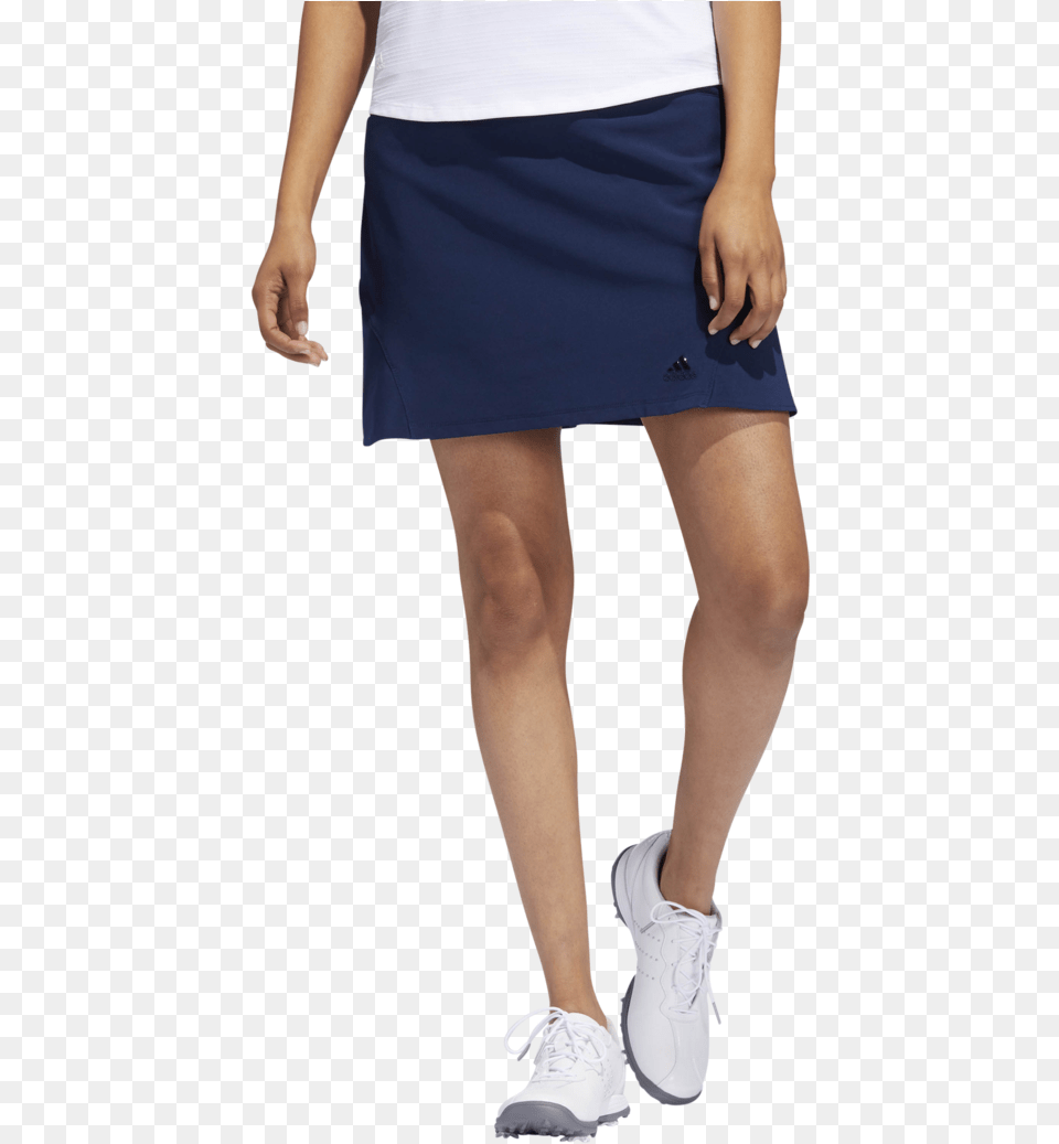 Adidas Fashion Golf Skirtsrc Adidas Golf Womens Slide Skirt, Clothing, Miniskirt, Person, Footwear Free Transparent Png