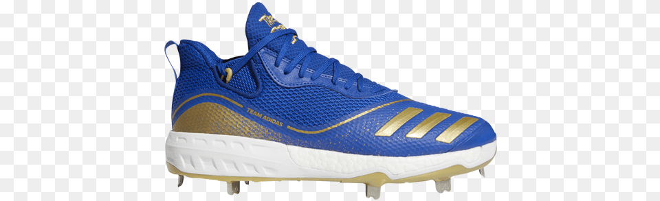 Adidas Icon V Boost Gold Baseball Cleats Royal Blue And Gold, Clothing, Footwear, Shoe, Sneaker Free Png Download