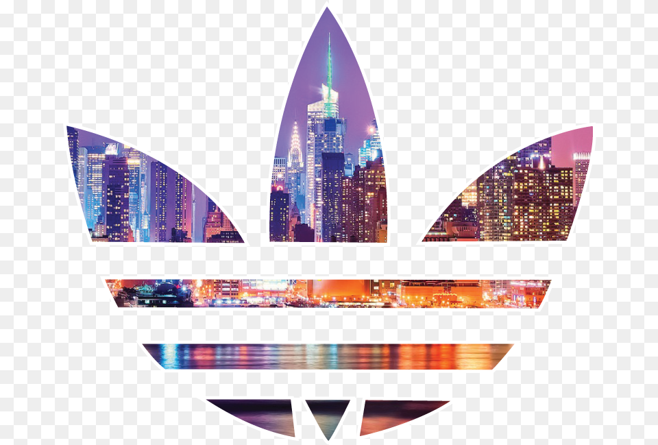 Adidas Logo Transparent Tumblr, City, Urban, Metropolis, Water Free Png Download