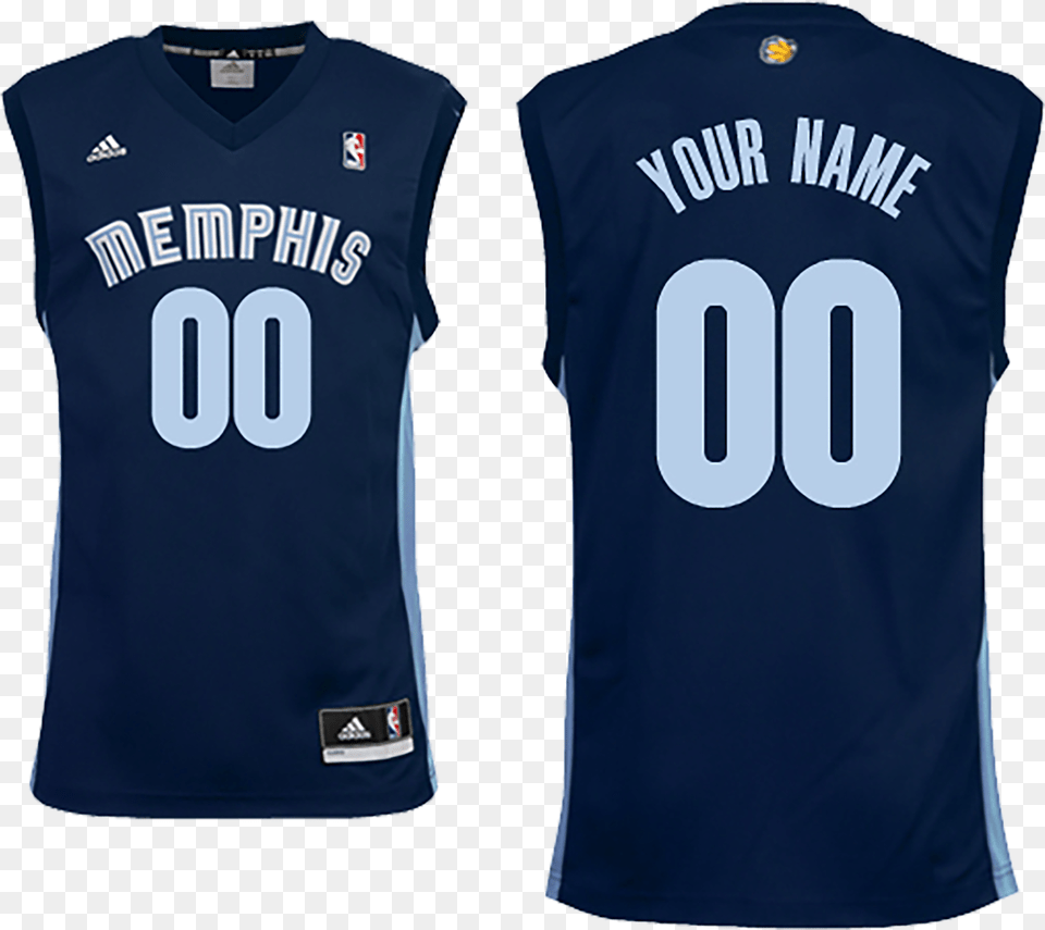 Adidas Memphis Grizzlies Custom Replica Road Jersey, Clothing, Shirt, T-shirt Png