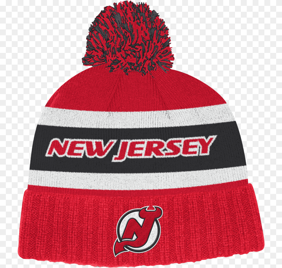 Adidas Nhl Culture Cuffed Knit Pom New Jersey Devils S19 Pipo New Jersey Devils, Beanie, Cap, Clothing, Hat Free Png Download
