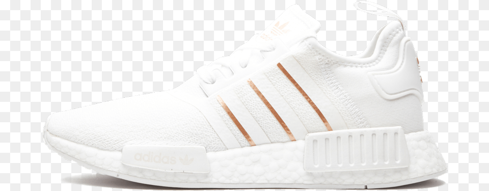 Adidas Nmd R1 White Rose Gold Lace Up, Clothing, Footwear, Shoe, Sneaker Free Png Download