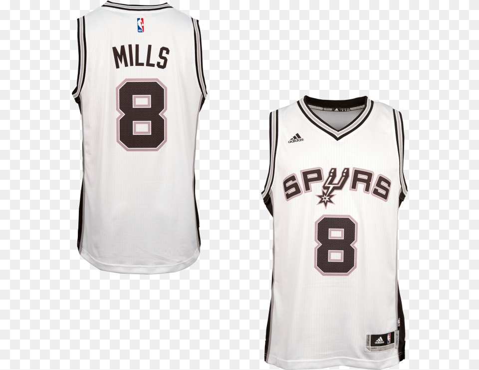 Adidas San Antonio Spurs Patrick Mills Home Swingman, Clothing, Shirt, Jersey, T-shirt Free Transparent Png