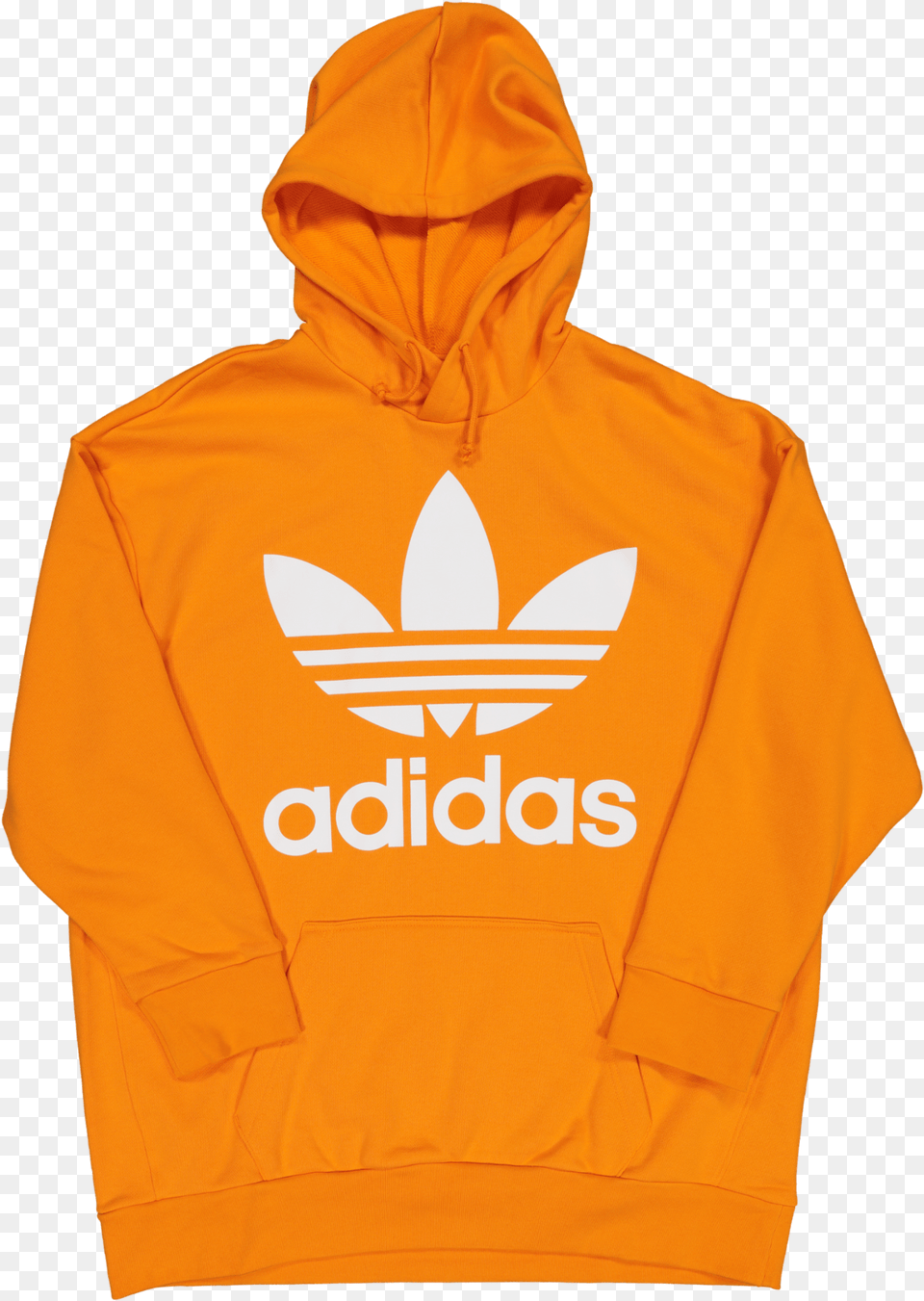 Adidas Tref Over Hood Orange Leaf Logo, Clothing, Hoodie, Knitwear, Sweater Free Png