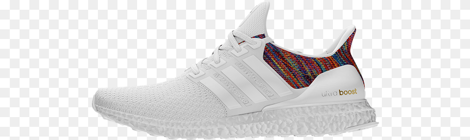 Adidas Ultra Boost Quotmiadidasquot Adidas Ultra Boost White Rainbow, Clothing, Footwear, Shoe, Sneaker Png