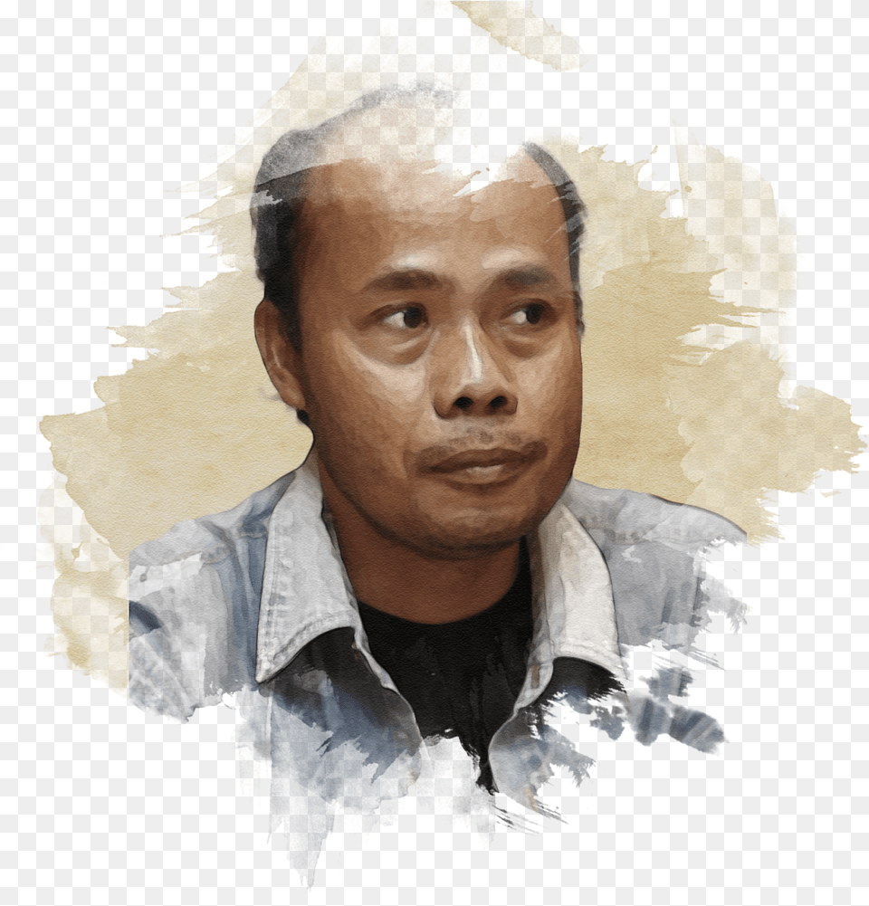 Adik Penyair Wiji Tukul Ini Berada Di Garis Depan Dalam Watercolor Paint, Adult, Photography, Person, Man Free Transparent Png