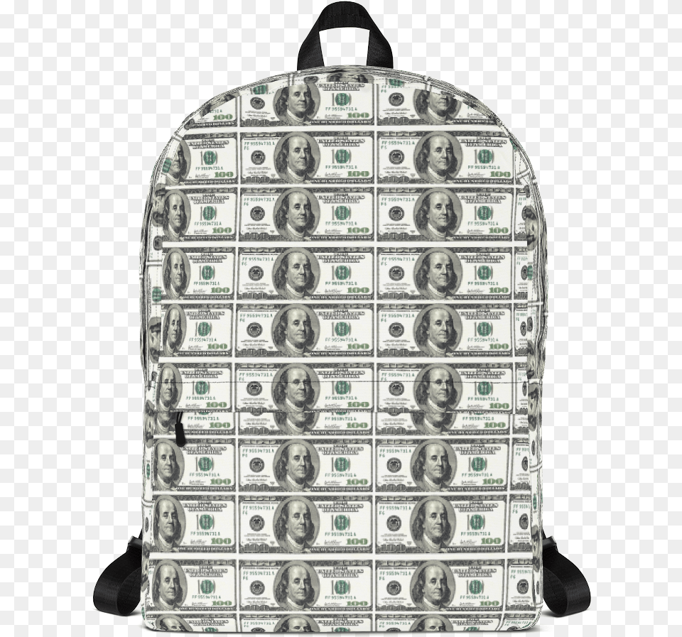 Adjective Custom Designed Dollar Bill Backpack, Bag, Person, Adult, Male Png