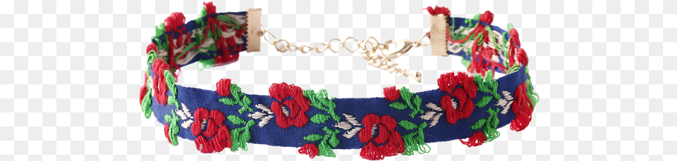 Adjustable Flower Embroidered Choker Necklace Garden Roses, Accessories, Bracelet, Jewelry, Birthday Cake Free Transparent Png