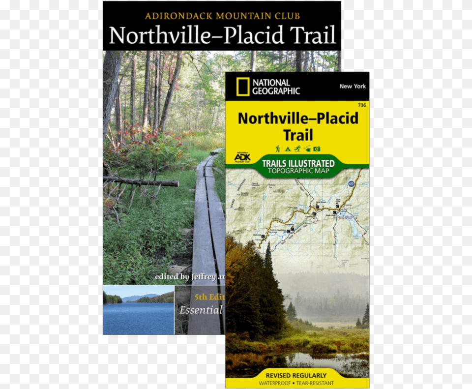Adk Northville Placid Trail Guide Book And Map Pack Map, Advertisement, Vegetation, Poster, Plant Png Image