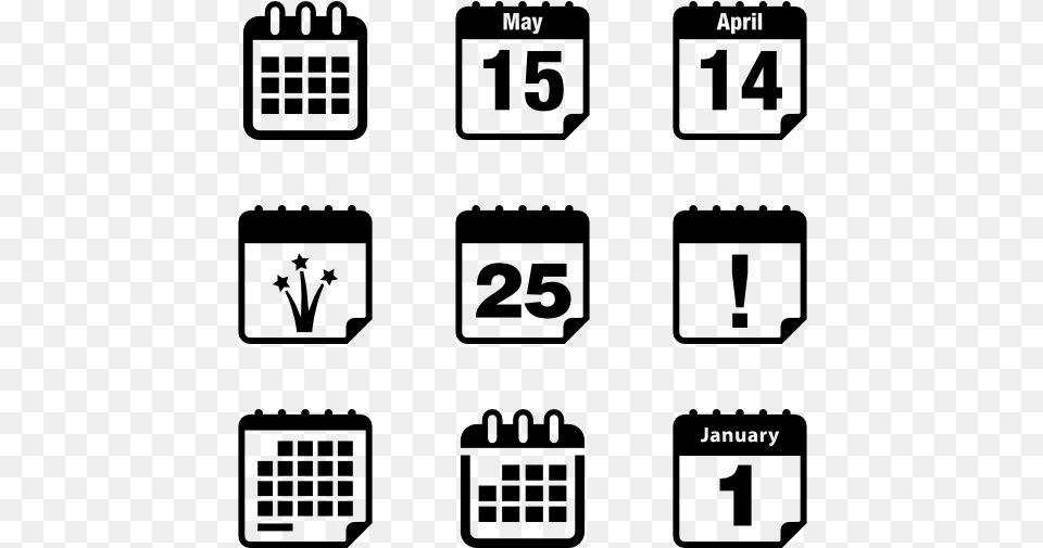 Administration Icons Calendar Icon Small Size, Gray Free Png