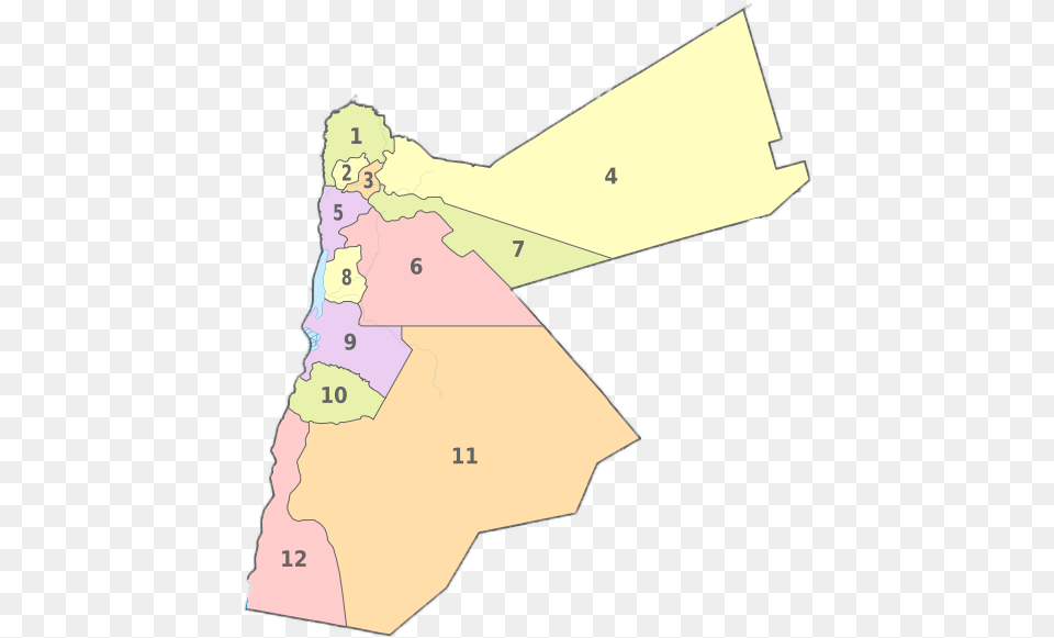 Administrative Divisions Of Jordan Jordan, Chart, Plot, Map, Atlas Free Png Download
