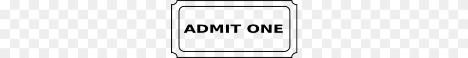 Admit One Ticket Clipart, Gray Free Png