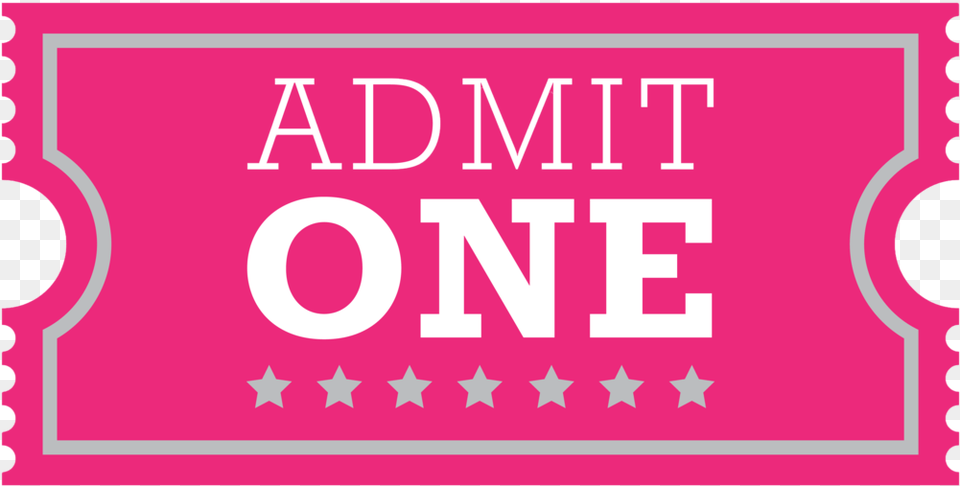 Admit One Ticket Pink Graphic Design, Paper, Text Free Png Download
