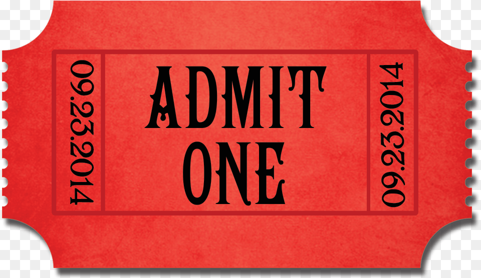 Admit One Ticket Red, Paper, Text Free Transparent Png