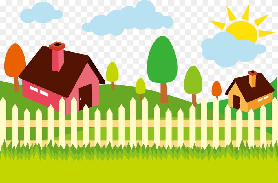 Adobe Illustrator Illustration Illustration, Fence, Picket, Neighborhood, Outdoors Png