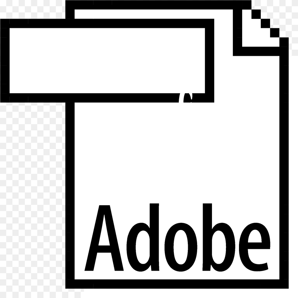 Adobe Pdf Logo Black And White Adobe Pdf, Text, Number, Symbol Png