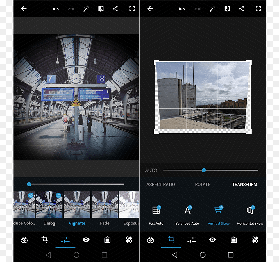 Adobe Photoshop Express Update Brings Perspective Correction, Collage, Art, Terminal, Architecture Png