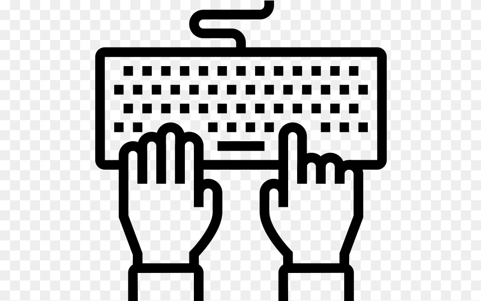 Adobe Software Keyboard Shortcuts Hands On Keyboard Icon, Gray Free Png Download