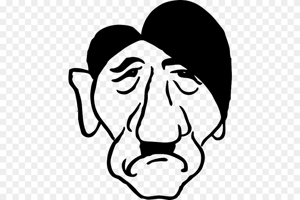 Adolf Hitler Caricature Man Person History Adolf Hitler Clip Art, Stencil, Baby, Face, Head Free Png